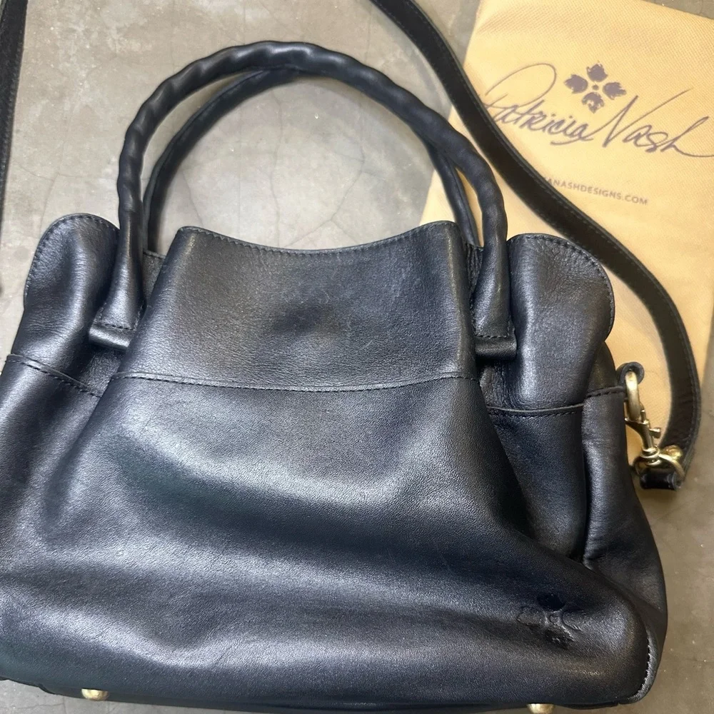 Patricia Nash Black Leather Heritage Collection Ashford Handbag/Crossbody